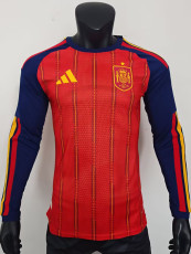 26/27 Spain Home Player Version Long Sleeve Soccer Jersey