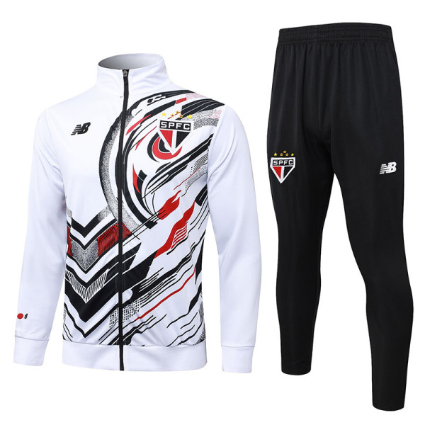 25/26 Sao Paulo FC White Inkjet Jacket Tracksuit#A2574 (半拉链)