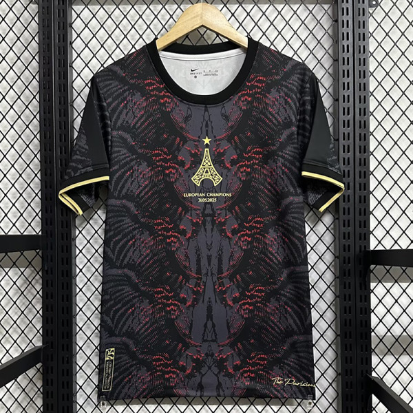 25/26 PSG Champion Edition Black   Fans Soccer Jersey