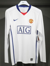 2008/2009 Man Utd Away  Player Version Long Sleeve Retro Soccer Jersey球员长袖