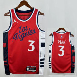 24/25 Clippers PUAL # 3 Fly Man Red Top Quality Hot Pressing NBA Jersey