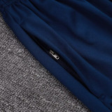 25-26 PSG Grid inkjet Royal Blue Half Pull Tracksuit #B2566 (半拉链)