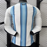 26-27 Argentina Home Player Version Long Sleeve Soccer Jersey(胸前带章\星带