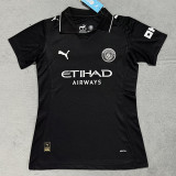 25/26 Man City Away Black Women  Soccer Jersey#女