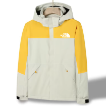 25/26 New THE NORTH FACE White Yellow Color Matching Hooded WaterproofAssault Suit
