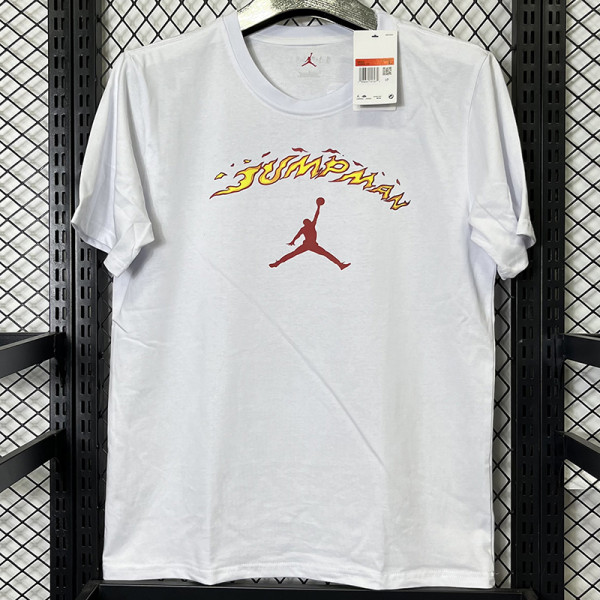 2025 T266 Jordan Fire  Edition  Pure Cotton  White T-shirt