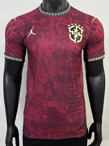 26/27 Brazil Special Edition Maroon Player Version Soccer Jersey