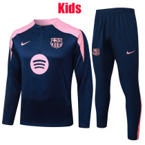 25/26 BAR Royal Blue Kids Half Pull Tracksuit #E25142 (童装粉肩\半拉链)