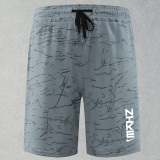 2025 RF-M564 NK Dark Grey Cracked Digital Printed Casual Fitness Shorts#带ZU字样