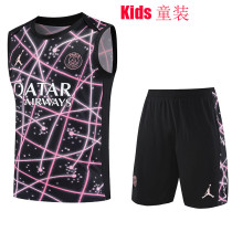 25-26 PSG Black network Kids Tank top and shorts suit童装