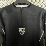25/26 Sevilla Black Half Pull Tracksuit (半拉链)