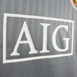 2007/2008 Man Utd Goalkeeper Grey  Long Sleeve Retro Soccer Jersey