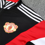 25/26  Man Utd Black & Red Retro Jacket Tracksuit#F14