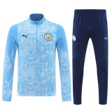 25/26 Man City Sky Printing Half Pull Tracksuit  (半拉链)