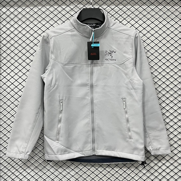 25/26 RK906 White Thickened Assault Stand Collar Windbreaker (立领加厚冲锋衣）
