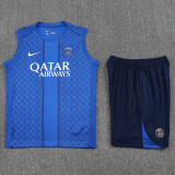 25-26 PSG Grid Tower Blue Tank top and shorts suit
