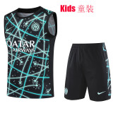 25/26 INT Black Starry Sky Inkjet Kids Tank top and shorts suit