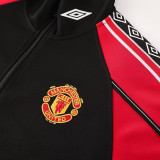 25/26  Man Utd Black&Red Retro Edition Jacket Tracksuit