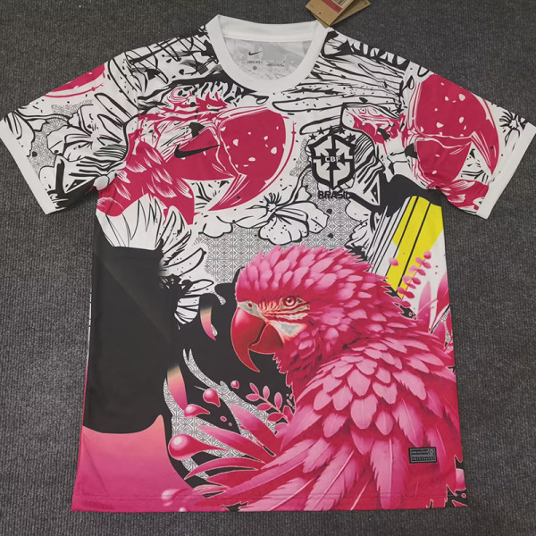 25-26 Brazil Parrot Pink Red  Fans Soccer Jersey