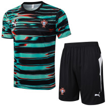 25-26 Portugal  Green Black Training Short Suit #D2506