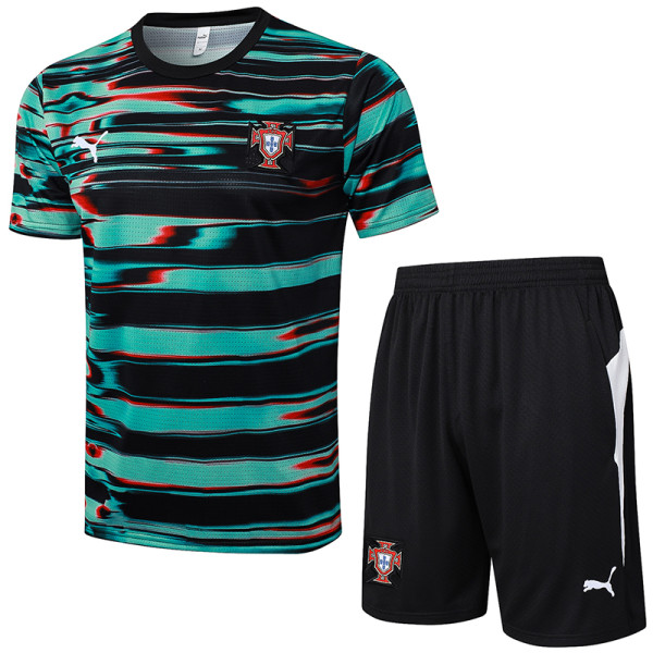 25-26 Portugal  Green Black Training Short Suit #D2506