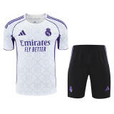 25/26 RMA White Team Logo Training Short Suit