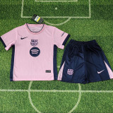 25 /26 BAR Dark Pink  Special Edition  Kids Soccer Jersey(深粉宝蓝胸花)
