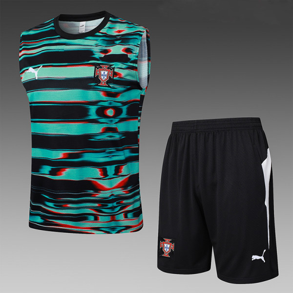 25-26 Portugal  Green Black Training vest  Suit # D2507