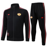25/26  Man Utd Black Retro Edition Jacket Tracksuit#01
