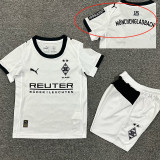 25/26  Monchengladbach Home Kids  Soccer Jersey(左袖广告）
