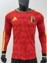 26-27 Belgium Home Player Version Long Sleeve Soccer Jersey