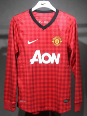 2012/2013 Man Utd Home Player Version Long Sleeve Retro Soccer Jersey长袖球员