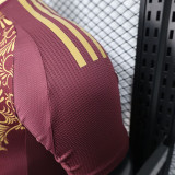 25-26  Algeria Maroon Player Version Soccer Jersey(胸前花）