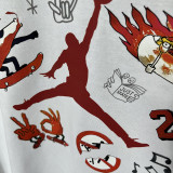 2025 T267 Jordan Fire New Edition  Pure Cotton  White T-shirt