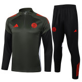 25/26 Bayern Dark Green Half Pull Tracksuit #B2512 (半拉链)
