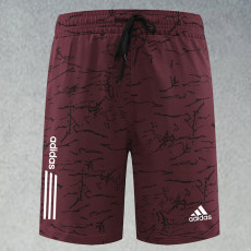 2025 RF-M555 AD Maroon Cracked Digital Printed Casual Fitness Shorts#带三条白纹