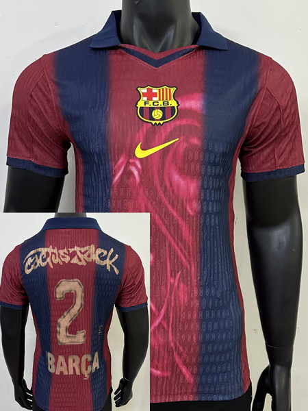 25/26  BAR Home Co branded Edition  Player Version   Soccer Jersey(背后广告#2）