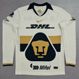 25/26 Pumas UNAM Home Long Sleeve Fans Soccer Jersey（长袖）