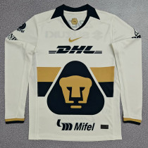 25/26 Pumas UNAM Home Long Sleeve Fans Soccer Jersey（长袖）