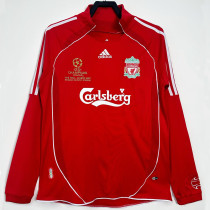 2006/2008 LIV Home(UCL) Long Sleeve Retro Soccer Jersey欧冠版、胸前字