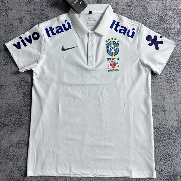 25/26 Brazil White Retro Edition Polo Jersey