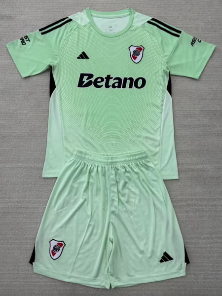 25/26 River Plate Goalkeeper Green   Kids  Soccer Jersey