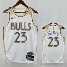 24/25  BULLS JORDAN #23 White City Edition Top Quality Hot Pressing NBA Jersey