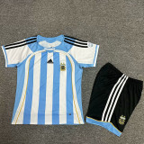 2006 Argentina Home Kids Retro Soccer Jersey