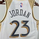 24/25  BULLS JORDAN #23 White City Edition Top Quality Hot Pressing NBA Jersey