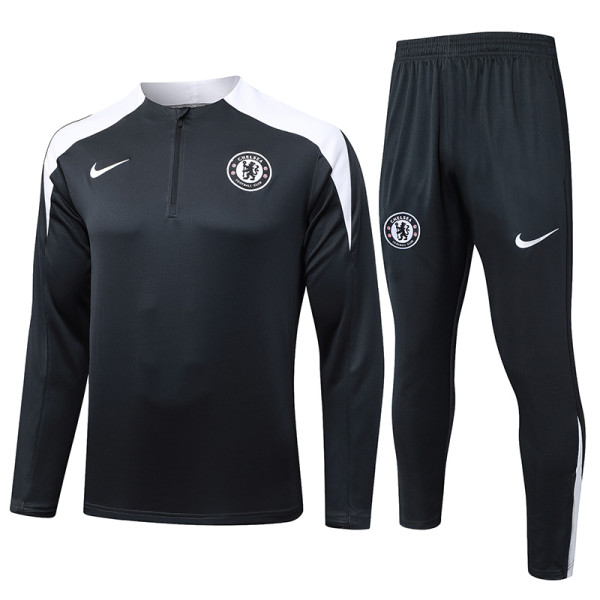 25/26 CHE Dark Grey Half Pull Tracksuit#B2577  (半拉链)