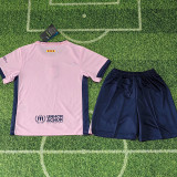 25 /26 BAR Dark Pink  Special Edition  Kids Soccer Jersey(深粉宝蓝胸花)