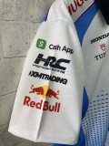 2025 Red Bull White Round Neck Racing Suit(圆领)