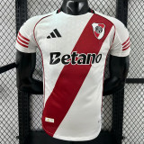25/26 River Plate Home   Player Version  Long Sleeve Soccer Jersey广告版
