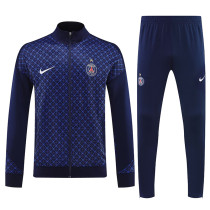 25-26 PSG Grid Pattern Royal Blue Jacket Tracksuit